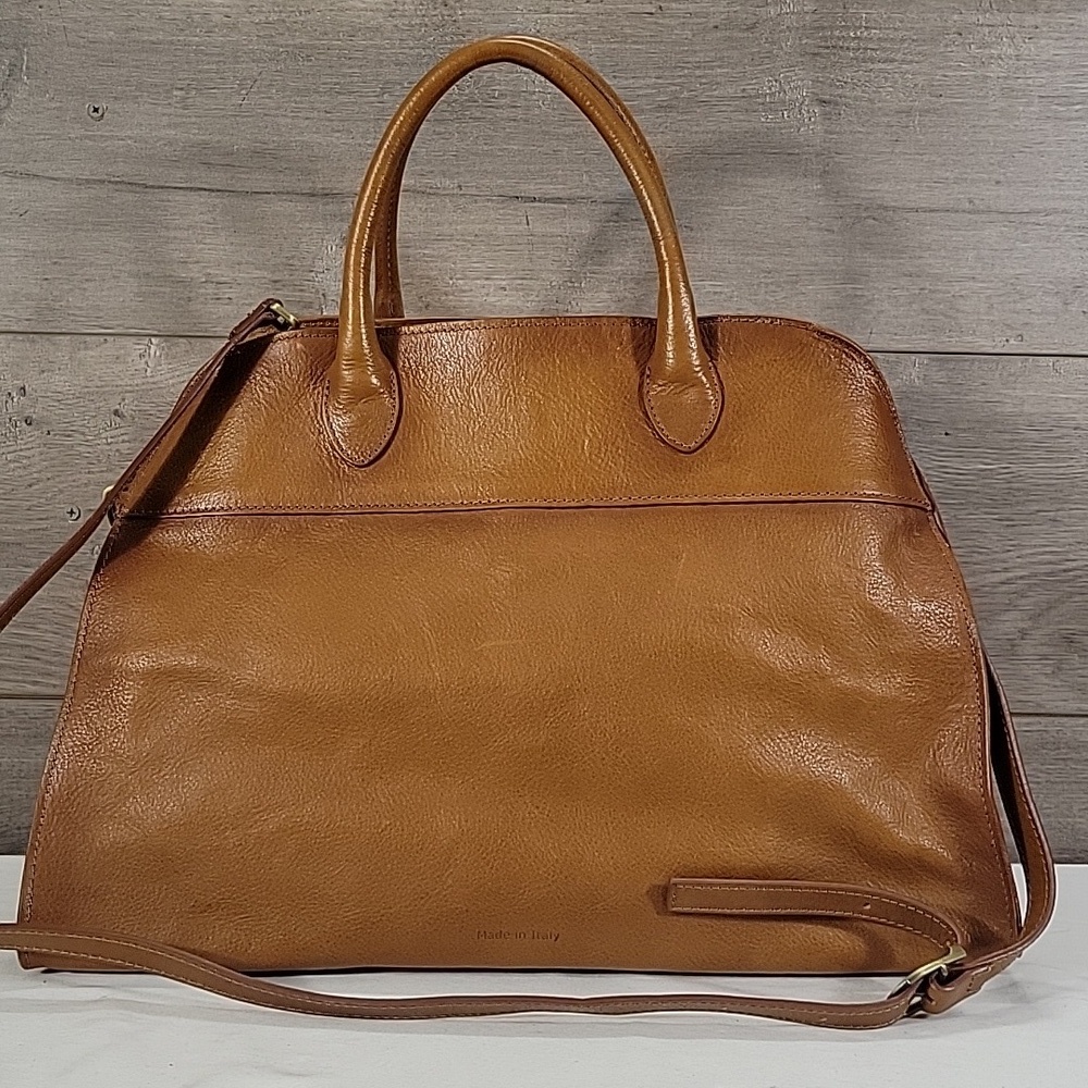 Large Pratesi Firenze Brown Italian Leather Tote Crossbody Bag - Picture 5 of 14